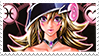 A stamp featuring an illustration of Black Magician Girl from Yu-Gi-Oh