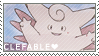 A stamp with an illustration of Clefable from the Pokemon TCG